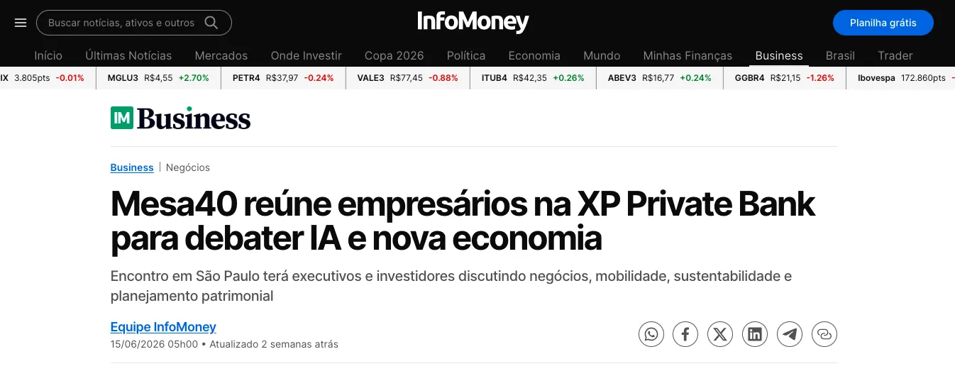 Mesa40 na InfoMoney
